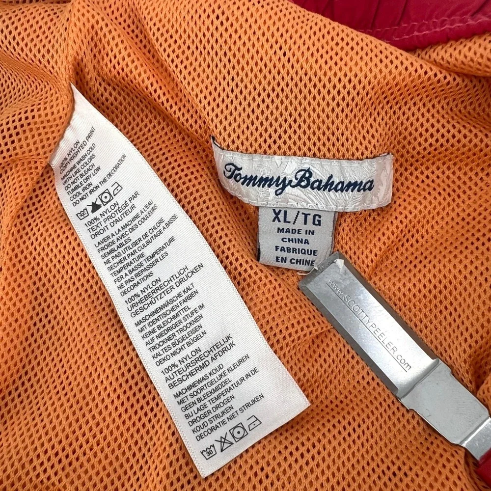 Tommy Bahama Swim Trunks Red Orange Pineapple Print‎ Size XL